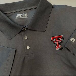Texas Tech Dark Gray Men’s Polo XXL Double T Logo Short Sleeve
